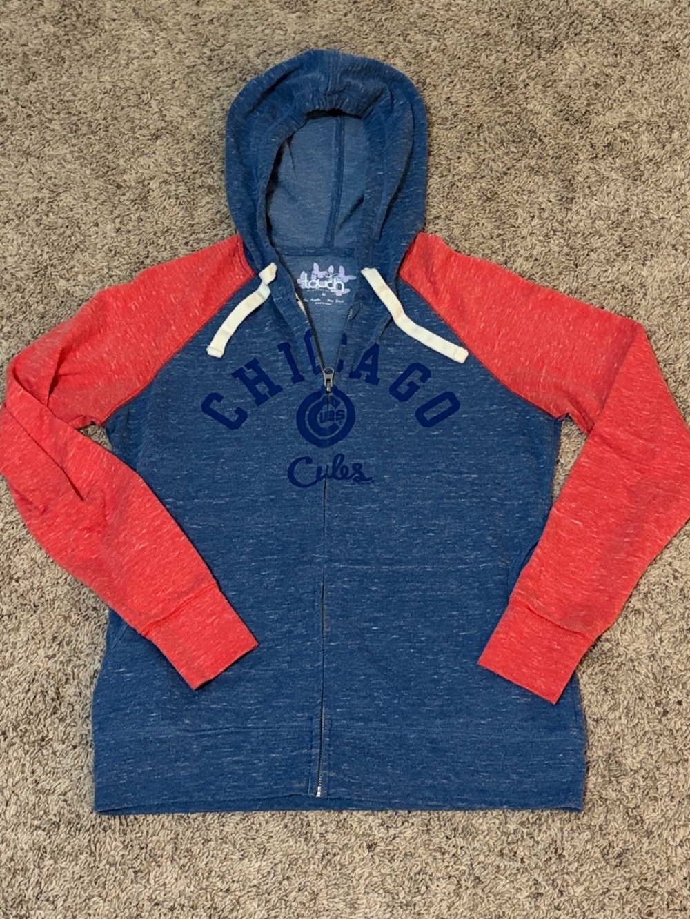 Chicago Cubs Two-Tone Full-Zip Hoodie Jacket - Blue & Red